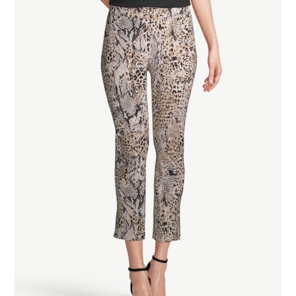 Chico's Black and Tan Snake & Leopard Print ankle pants Chico's‎ 0 or US Size 4